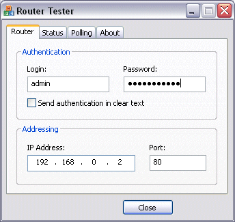 Router Tester Screenshot